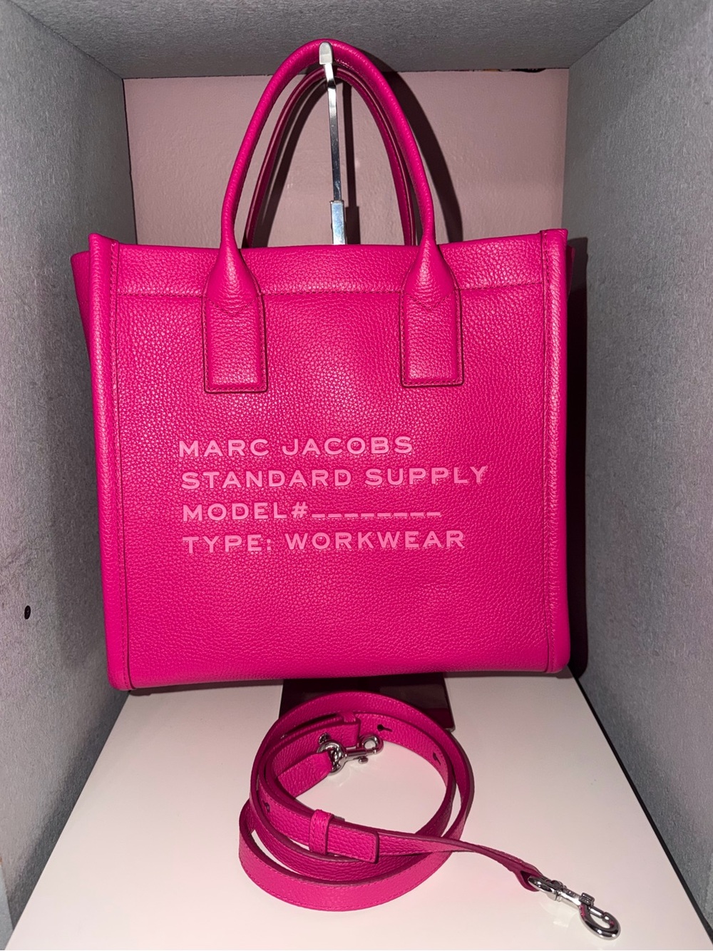 Marc Jacobs Leather Standard Supply Medium Tote Hot Pink
